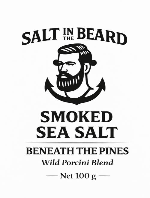 Beneath the Pines – Large Flake Smoked Sea Salt with Porcini (100g)