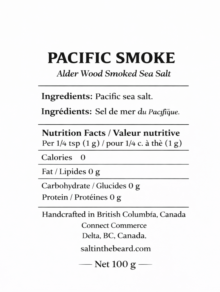 Pacific Smoke – Large Flake Alder Wood Smoked Sea Salt (100g)