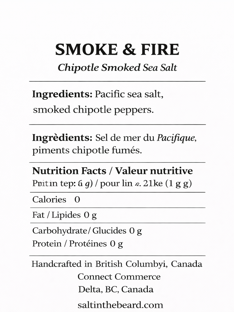 Smoke & Fire – Large Flake Smoked Sea Salt with Chipotle (100g)